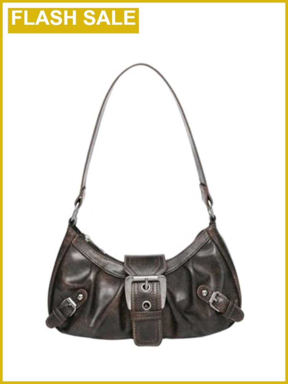 Y2K Crescent Shoulder Bag Faux Leather Hobo Purse